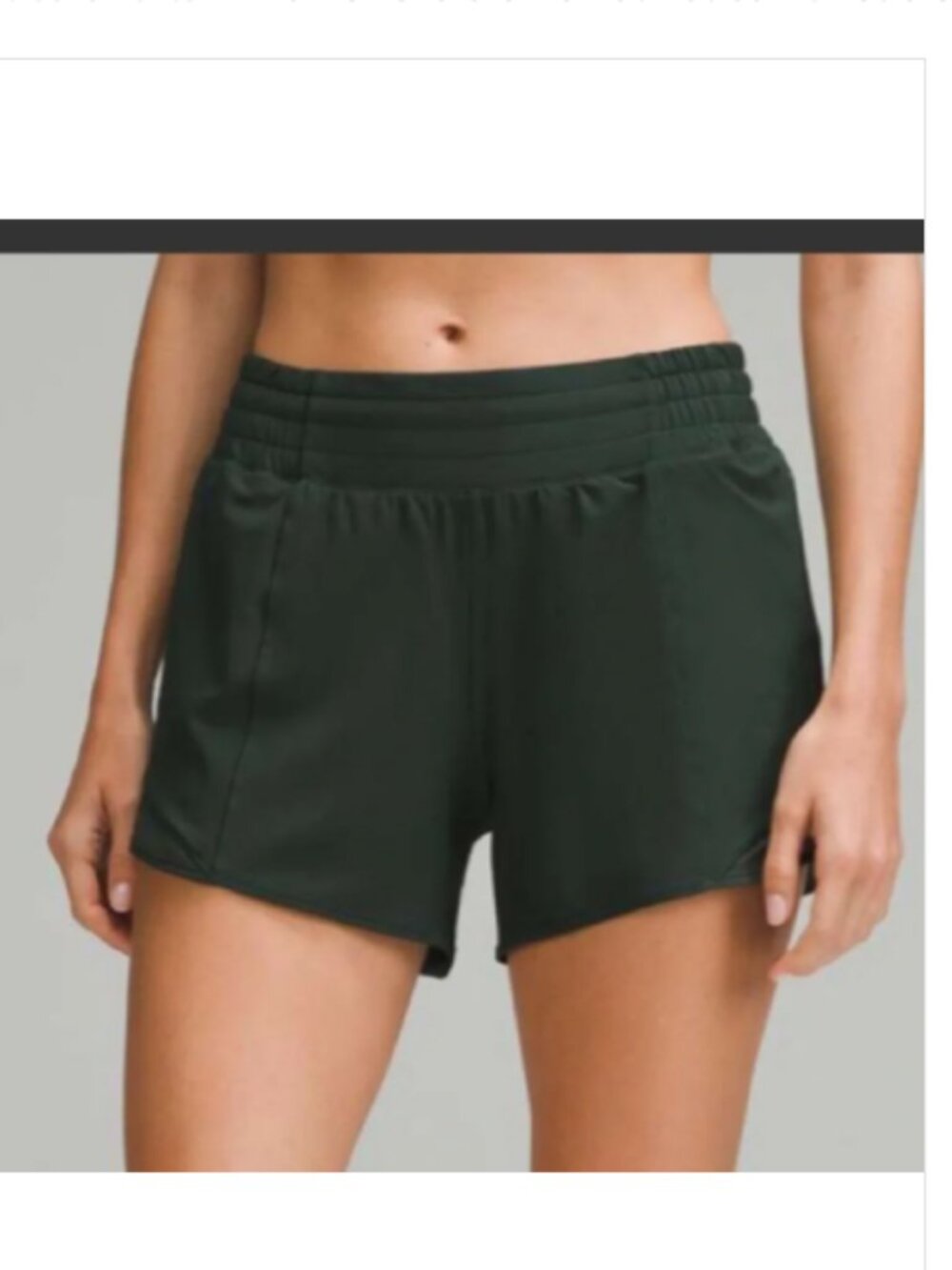 Lululemon Hotty Hot 4" inseam, High Rise. Legacy Green, size 4